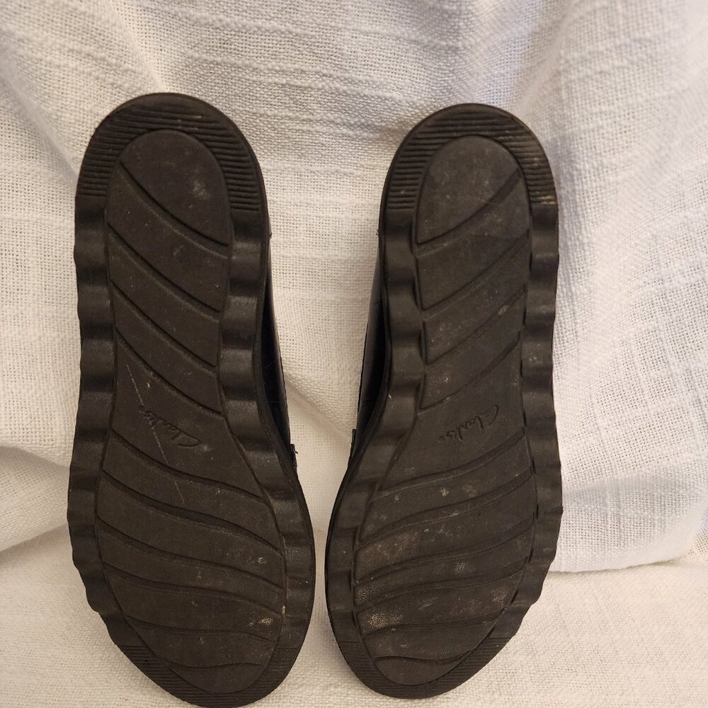 Clarks Collec Shoe W 7 Sharon Gracie Loafers Blue Lthr Suede Patent Slip On A211 - Picture 9 of 9